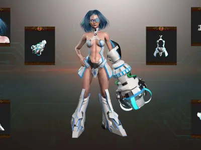 Cyborg War Zone - Eva01 Low-poly 3D model