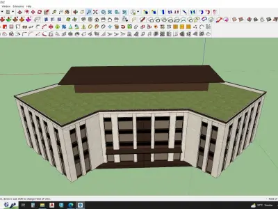 neoclassical shopping mall building 3D model