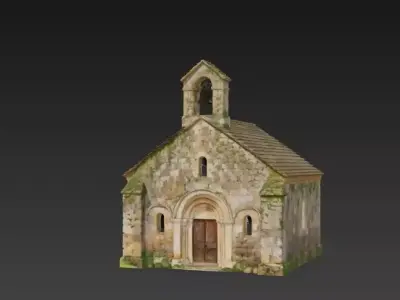 Ancient Romanesque Chapel 3D Model Low-poly 3D model