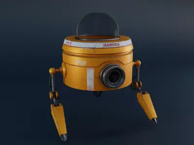 Fantasy robot Free low-poly 3D model
