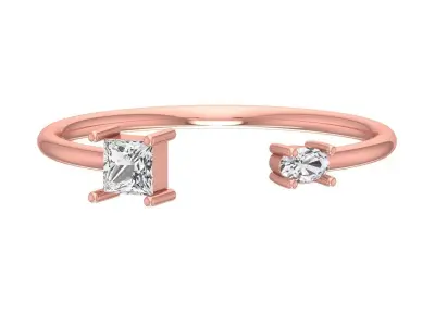 Women Open End Light Weight Band Ring 3D print model