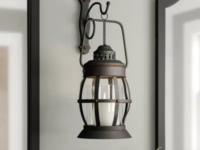 Bull Gala Light Tall Iron Wall Sconce 3D model