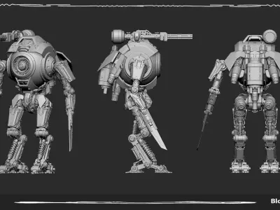 Blockout Robot Hard surface  3D model