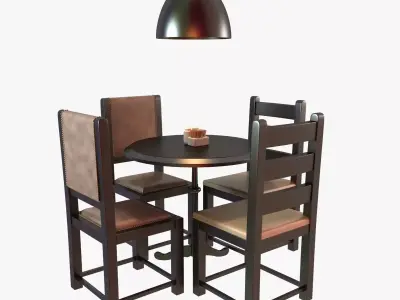 Table And Chairs 3D model