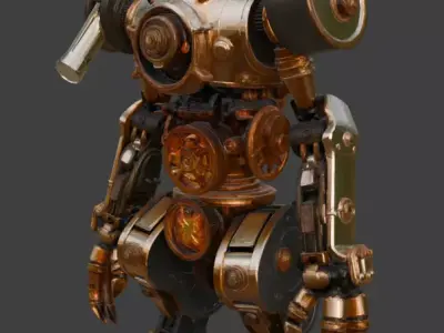 Steampunk Robot Mech Automaton 3D model