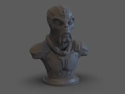 Sci fi Alien bust 3D print model