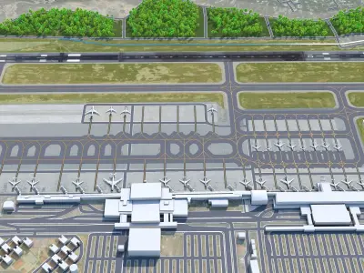 Caracas Simon Bolivar International Airport 12km Low-poly 3D model
