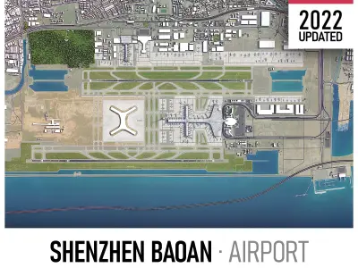 Shenzhen Baoan Airport Low-poly 3D model