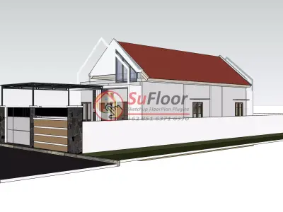 House 6x12m code 574 - Sketchup 3D model 3D model 3D model