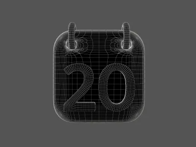 Calendar Icon 20 v1 001 Low-poly 3D model