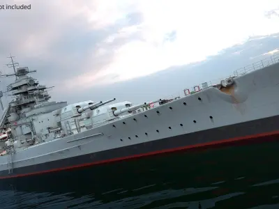  Bismarck 1940 Sea Trials Configuration Battleship Gray Rigged 