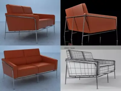 3302 three different sofas and chairs 3D model