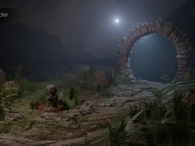 Stone arch - PBR Asset Kit Low-poly 3D model