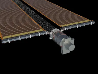 High quality 3d model ISS Solar arrays 3D model