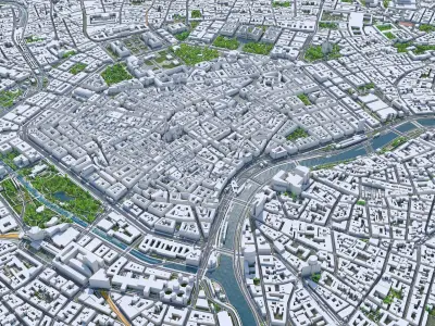 Vienna Downtown Austria Low-poly 3D model