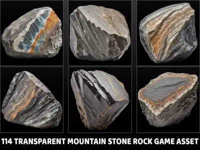 114 Transparent Mountain Stone Rocks Game Assets Texture