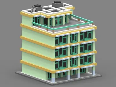 House Voxel - 6 Low-poly 3D model