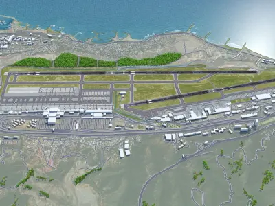 Caracas Simon Bolivar International Airport 12km Low-poly 3D model