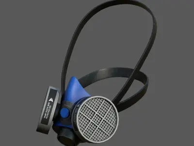 Gas mask helmet 3d model military combat fantasy  Low-poly 3D model