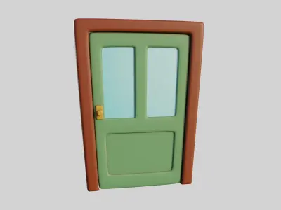 Cartoon Doors Collection 3 Low-poly 3D model