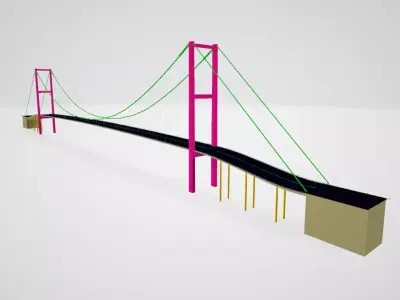The Bosphorus Bridge or 15 Temmuz Sehitler Koprusu Low-poly 3D model