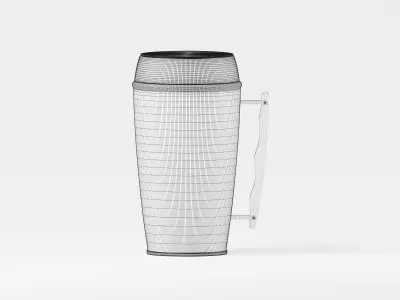 Essentials Sleek White Coffee Mug 3D Model Low-poly 3D model