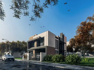 Modern two storey house 3D model