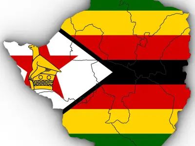 Political Map of Zimbabwe 3D model