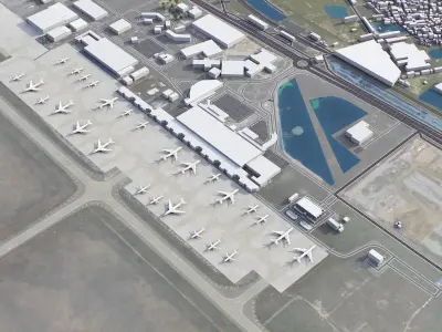 Dhaka - Airport - DAC Low-poly 3D model