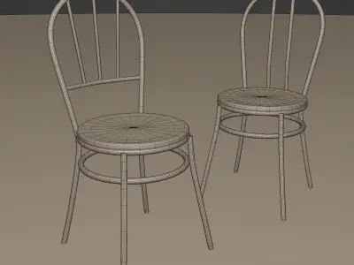 Fiberglass Plastic Chair Low-poly 3D model