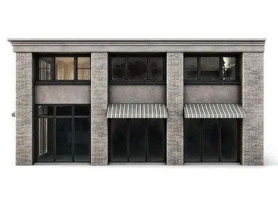 Tenement Building Ground Floor Low-poly 3D model