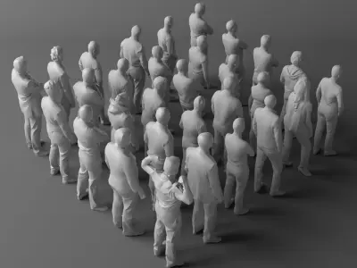 30 low poly people volume 1 Low-poly 3D model