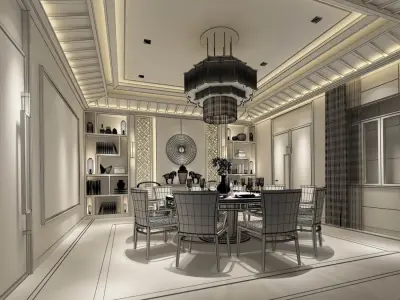 Business Restaurant - Coffee - Banquet  35 3D model