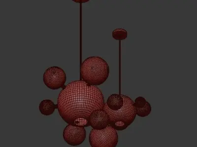 Suspension LED design BUBBLE LAMP 6 3D model
