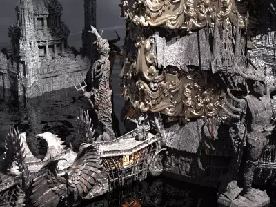 Ocean Cyberpunk Sea City 2 3D model