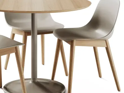 Muuto Fiber Chair and Soft Cafe Table 3D model