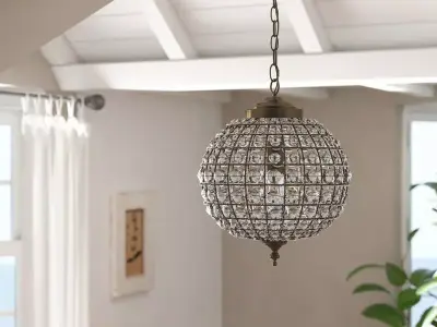 Antique Brass Barton 1 - Light Globe Pendant 3D model