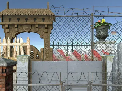 Ultimate Fence Package Low-poly 3D model