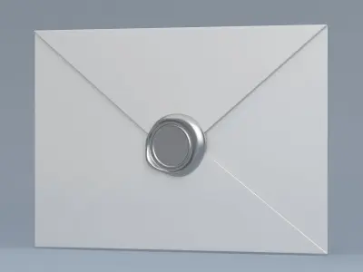 Envelope With Silver  Seal 3D model