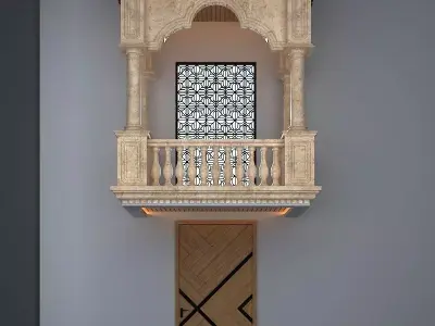 Balcony Door Window Low-poly 3D model