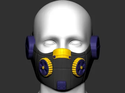 gas mask helmet scifi high poly sculpt  ver1 3d printable  3D model