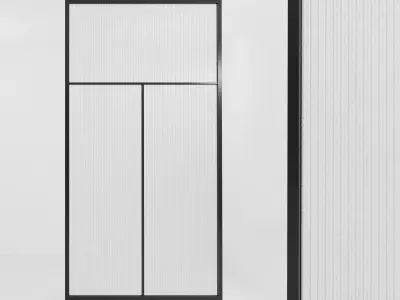 Glass partition door 62 Low-poly 3D model