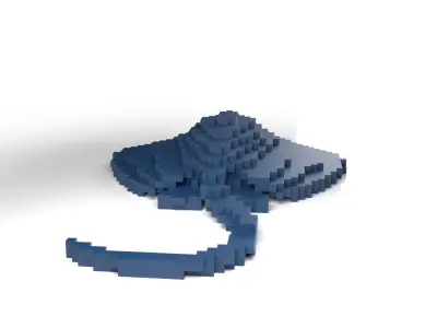 Ray Minecraft Voxel Low-poly 3D model