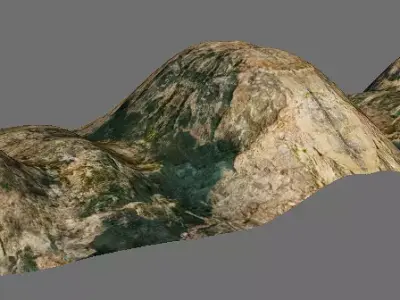 Realistic 3D Mountain Terrain Game Ready Landscape Model  Low-poly 3D model