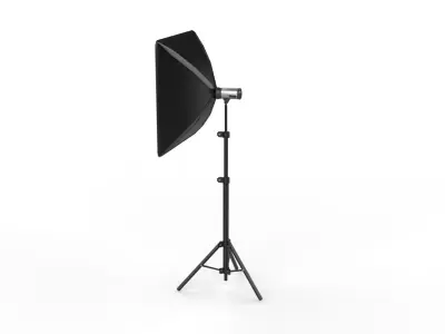 softbox with flash 3D model