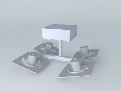 4 Spots metal box with three lights Free 3D model
