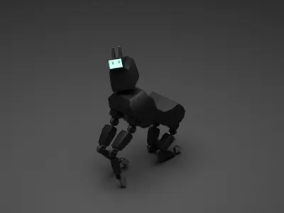 A quadruped robot with simple style 3D model