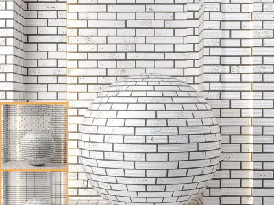 4K White Brick Wall Textures  - Seamless PBR - 3 Patterns Texture