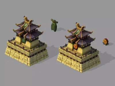 Xiqiao City - Drum Tower 32 3D model