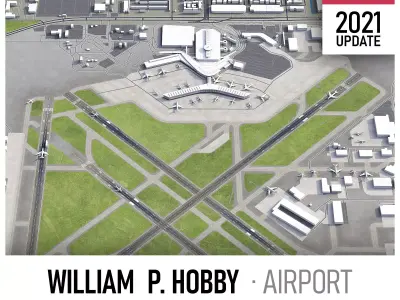 Houston William Hobby Airport Low-poly 3D model